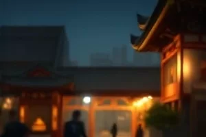 黑白画面里两个人影交错的站台